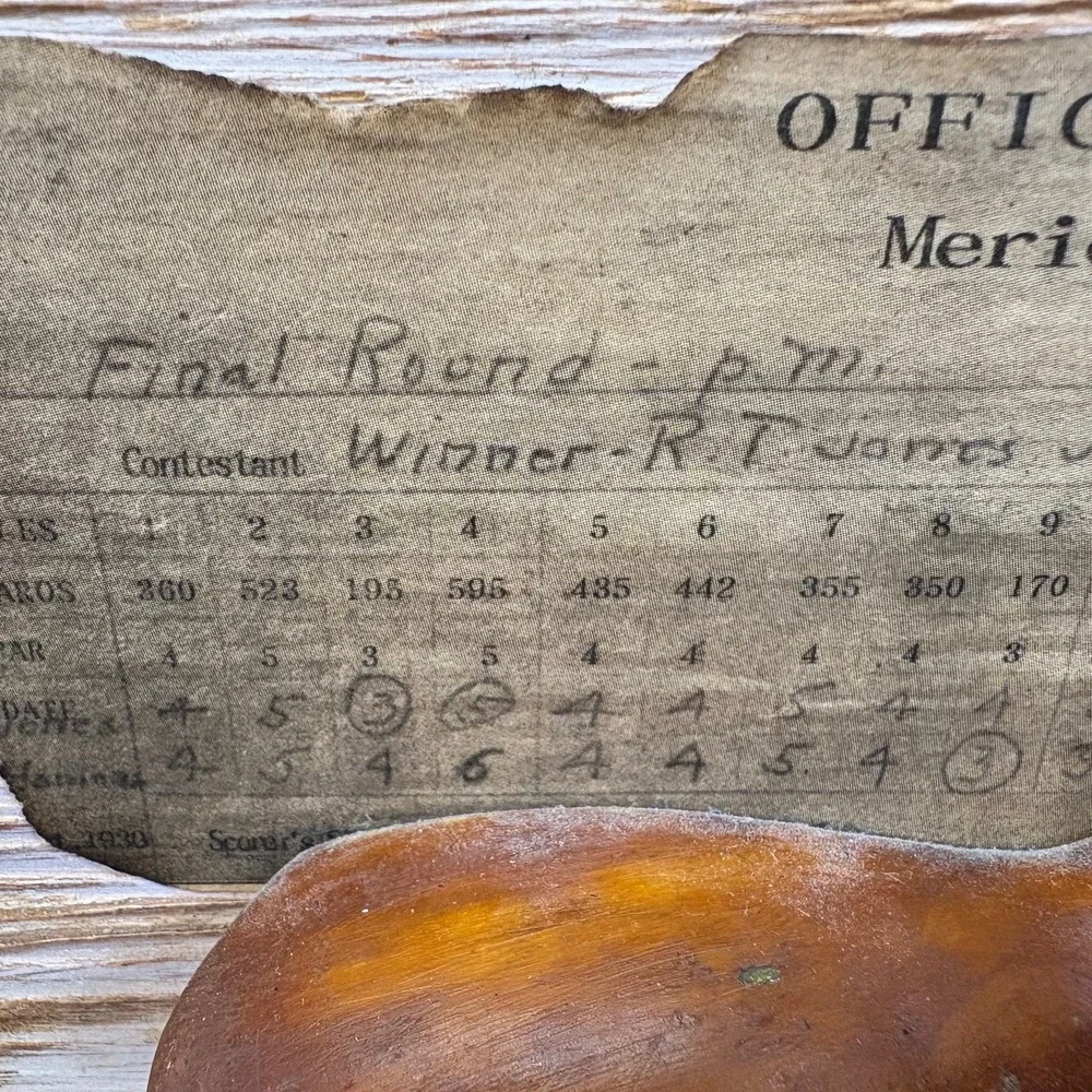 Vintage Bobby Jones Merion Cricket Club Score Card‎ Desk Paper Holder